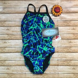 DOLFIN Blue and Green Swimsuit NWT